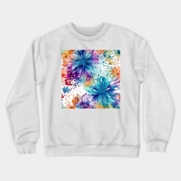Rainbow flowers 7 Crewneck Sweatshirt by BloodRubyz